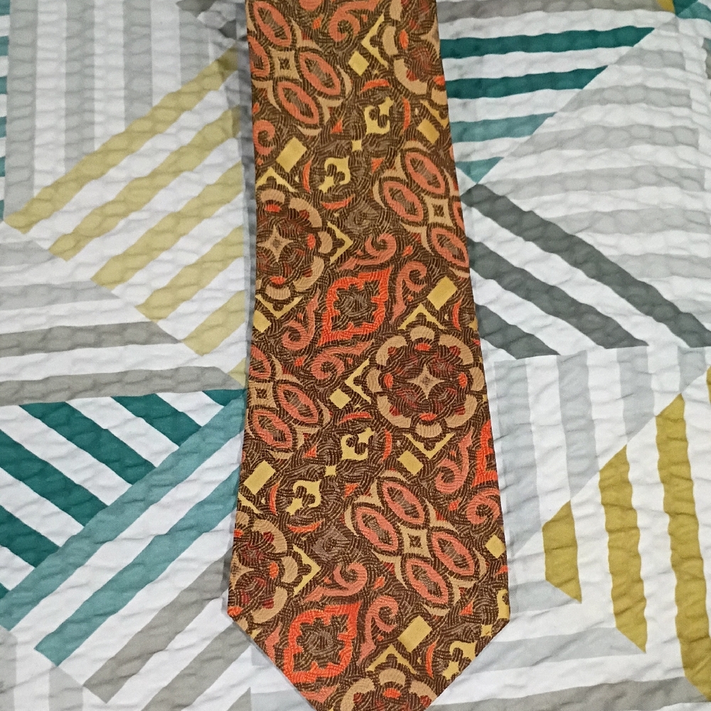 Wembley Tie with Orange and Brown Paisley